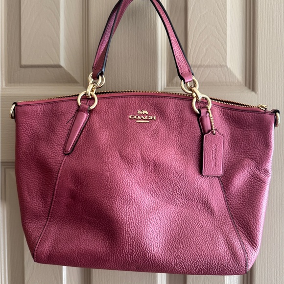 Coach Metallic Red Leather Women's Bag - Picture 2 of 6